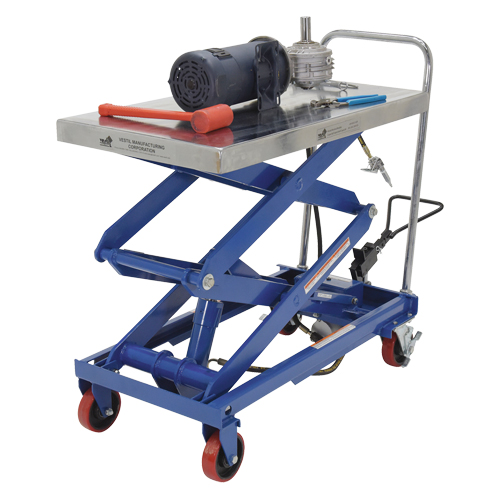 Pneumatic Hydraulic Scissor Lift Table, Steel, 35-1/2" L x 20" W, 800 lbs. Cap. Nassau Supply