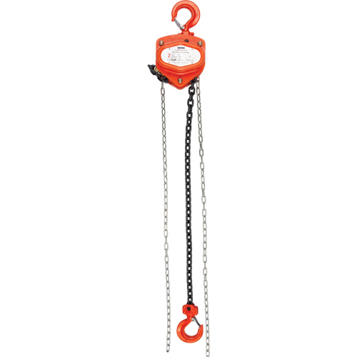 Chain Hoist, 10' Lift, 2000 lbs. (1 tons) Capacity, Alloy Steel Chain Nassau Supply