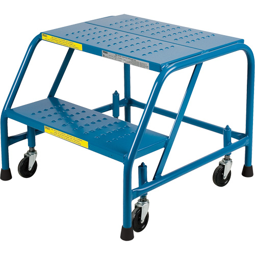 CSA-Certified Rolling Step Ladder, 2 Steps, 22" Step Width, 19" Platform Height, Steel Nassau Supply