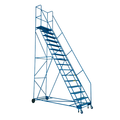 Escabeau roulant certifi&eacute; par la CSA avec pied verrouillable, 16 marches, Largeur de la marche 30", Hauteur de la plateforme 144", Acier Nassau Supply