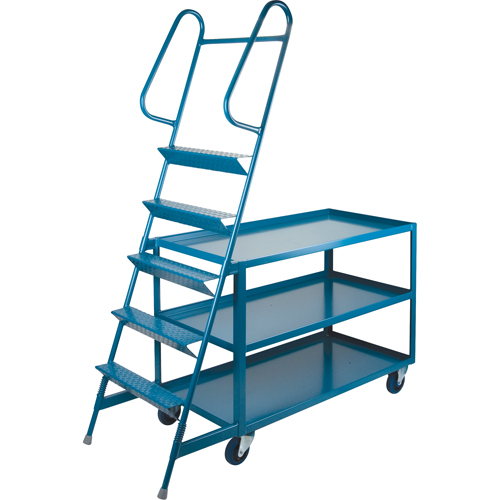 Chariots &agrave; cueillette, Acier, 24" la x 64" p, 3 tablettes, Capacit&eacute; 1200 lb Nassau Supply