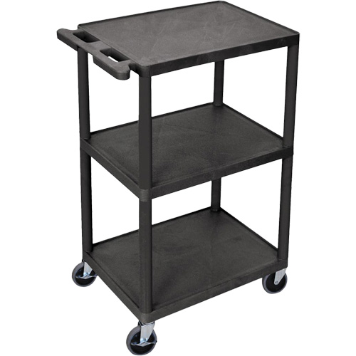 Utility Cart, 3 Tiers, 18" x 40" x 24", 400 lbs. Capacity Nassau Supply