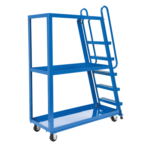 Chariot &agrave; cueillette, Acier, 21-7/8" la x 56-1/8" p, 3 tablettes, Capacit&eacute; 1000 lb Nassau Supply