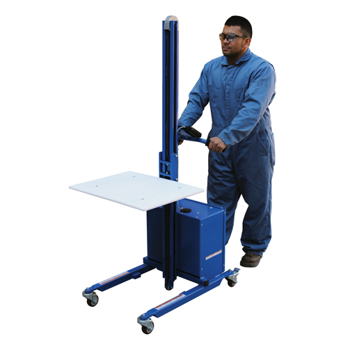 Gerbeur &agrave; plateforme &agrave; &eacute;l&eacute;vation rapide, M&eacute;canisme &eacute;lectrique, Capacit&eacute; de 175 lb, Levage max de 57" Nassau Supply