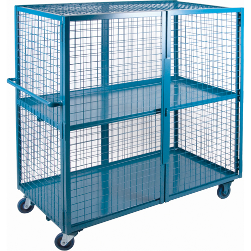 Wire Mesh Truck, 2 Tiers, 63" L x 32" W x 62.5" H, 1200 lbs. Cap. Nassau Supply