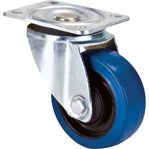 Blue Caster, Swivel, 4" (101.6 mm), Rubber, 350 lbs. (158.8 kg.) Nassau Supply