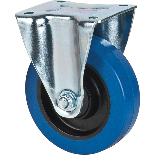 Roulette bleue, Fixe, 5" (127 mm), Caoutchouc, 400 lb (181 kg) Nassau Supply