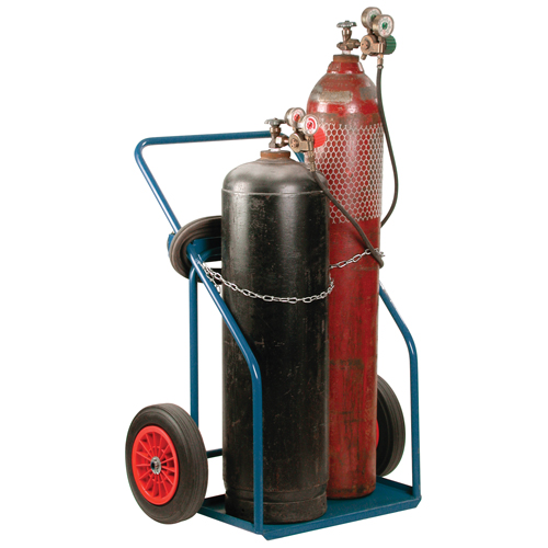 Gas Cylinder Carts, Rubber Wheels, 13" W x 25" L Base, 1000 lbs. Nassau Supply