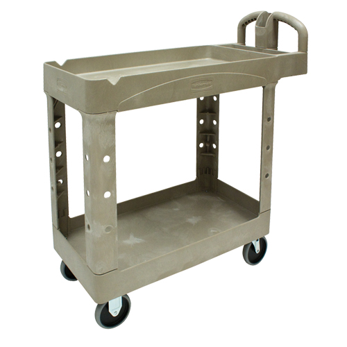 Heavy Duty Utility Cart - 4500-88, 2 Tiers, 17-1/8" x 33-1/4" x 39", 500 lbs. Capacity Nassau Supply