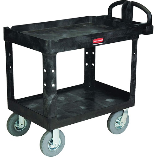 Heavy-Duty Utility Cart, 2 Tiers, 25-1/4" x 37-1/8 x 36-3/8", 500 lbs. Capacity Nassau Supply