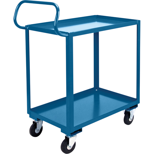 Chariot ergonomique &agrave; tablettes, 800 lb Capacit&eacute;, Acier, 26" la x 37" ha x 38" p, Bordure vers le haut Nassau Supply