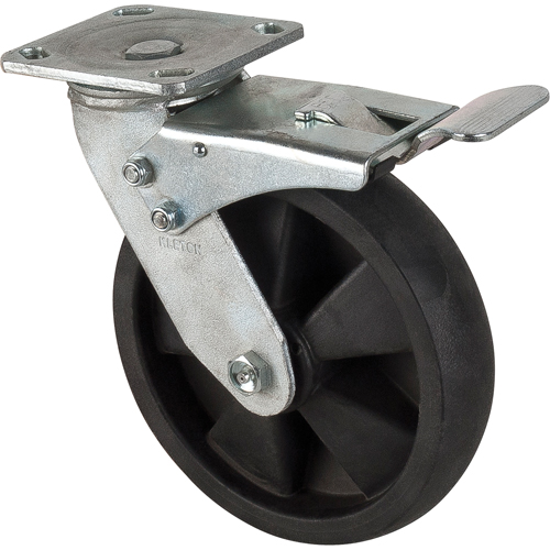 Hi-Temp Caster, Swivel with Brake, 8" (203.2 mm), Nylon, 1000 lbs. (453 kg.) Nassau Supply