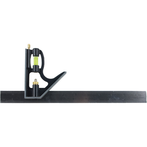 Combination Square, 12" L, Stainless Steel, Plain Nassau Supply