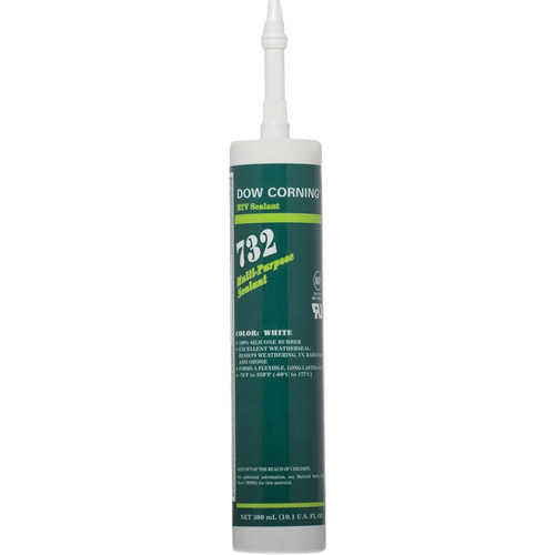 Scellant polyvalent &agrave; base de silicone Dowsil 732, 300 ml, Cartouche, Blanc Nassau Supply