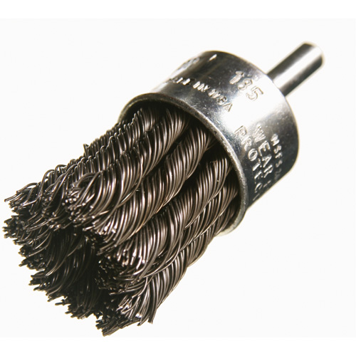 Brosses mont&eacute;es &agrave; fils nou&eacute;s, 1" dia., dia. Des fils 0,012", Tige 1/4" Nassau Supply