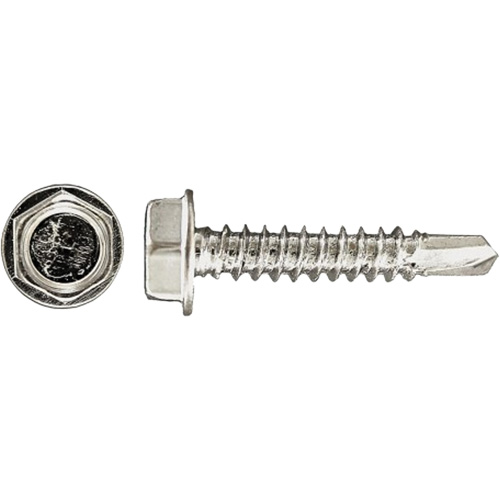100-Piece Drill-X&reg; Hex HD Tapping Screws, #12 Dia., 1-1/4" L, Zinc Plated Nassau Supply