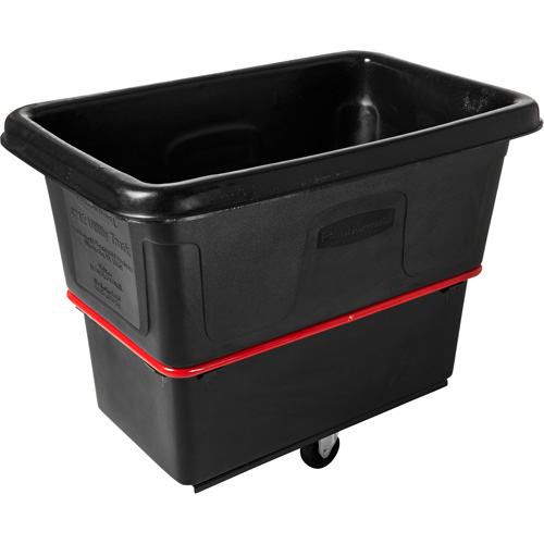 Heavy-Duty Utility Cube Truck, Black Recycled Plastic, 43-1/4" L x 28" W x 33-3/4" H, 12 cu. ft. Volume, 800 lbs. Capacity Nassau Supply