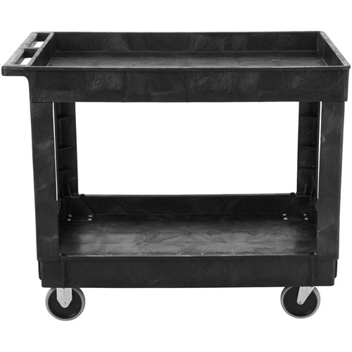 Flat Handle Utility Cart, 2 Tiers, 40" x 32-1/4" x 24", 500 lbs. Capacity Nassau Supply