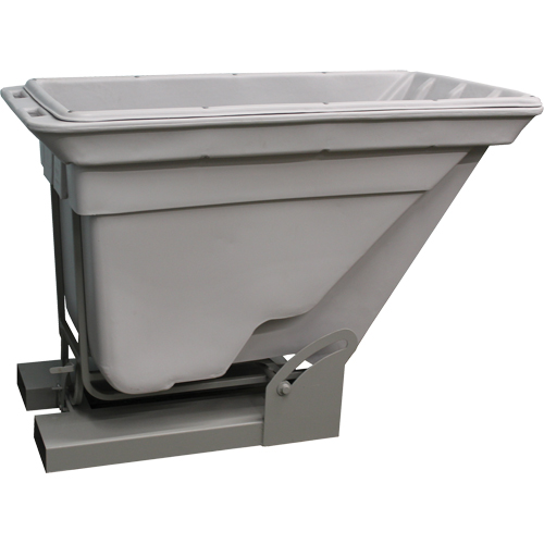 Self Dumping Hopper, Polyethylene, 5/8 cu.yd., Grey Nassau Supply