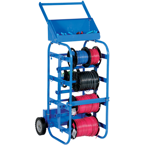 Chariot portatif pour mat&eacute;riaux bobin&eacute;s, Acier, 11 Montants, 19-1/2" la x 43-1/4" h x 17-1/2" p, Capacit&eacute; de 150 lb Nassau Supply