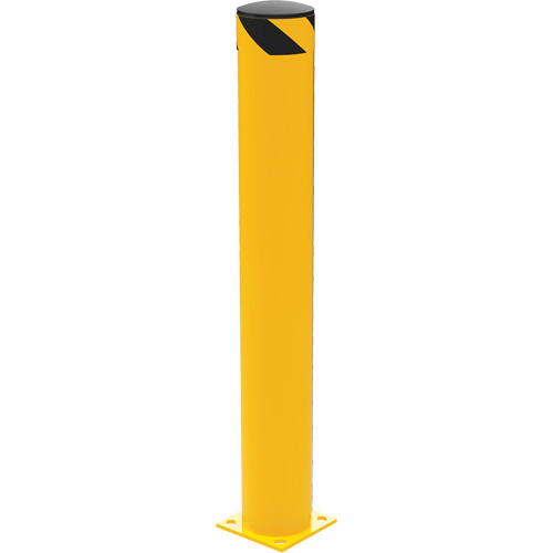 Butoir de s&eacute;curit&eacute;, Acier, 48" h x 6,5" la, Jaune Nassau Supply