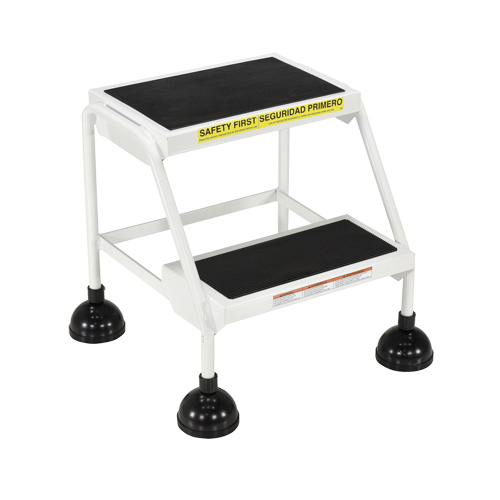 Stop-Step Ladders, 2 Steps, 16" Step Width, 18-9/16" Platform Height, Steel Nassau Supply