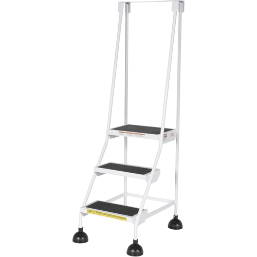 &eacute;chelles Stop-Step, 3 marches, Largeur de la marche 16", Hauteur de la plateforme 28-11/16", Acier Nassau Supply