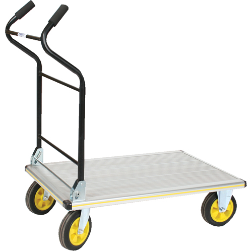 Chariot &agrave; plateforme avec poign&eacute;e ergonomique pliante, Aluminium, 660 lb, 35-1/2" lo x 24" la, Hauteur 41" Nassau Supply