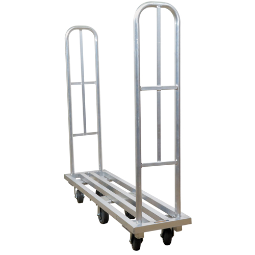 Aluminum U-Boat Platform Truck, 16" W x 63" L, 1322 lbs. Cap., Polyurethane Wheels Nassau Supply
