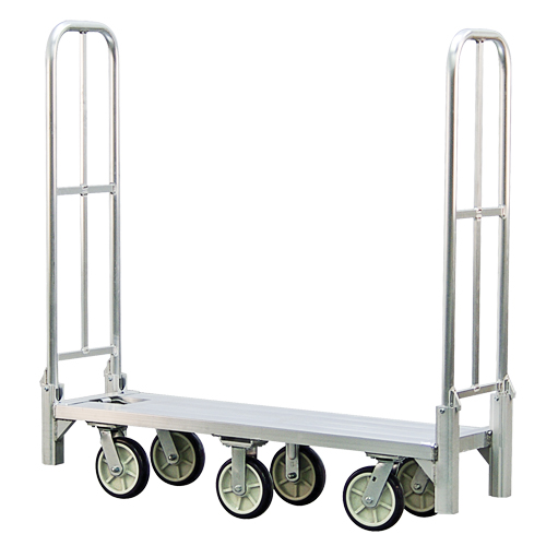 Aluminum U-Boat Folding Bulk Delivery Cart, 18" W x 61" L, 1200 lbs. Cap., Polyurethane Wheels Nassau Supply