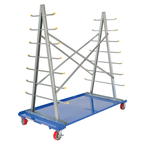 A-Frame Bar & Pipe Cart, Steel, 36-3/4" W x 73-3/4" D x 72-1/2" H, 2000 lbs. Capacity Nassau Supply