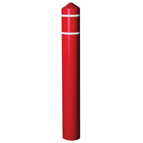 Enveloppe lisse pour butoir avec bandes r&eacute;fl&eacute;chissantes, 4" dia. x 56" l, Rouge Nassau Supply