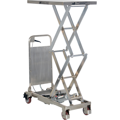 Manual Hydraulic Scissor Lift Table, 27-1/2" L x 17-3/4" W, Partial Stainless Steel, 220 lbs. Capacity Nassau Supply