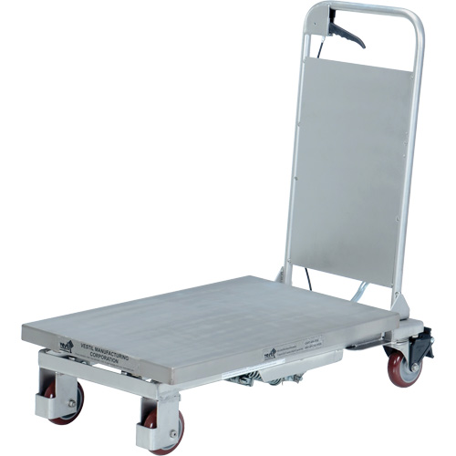 Manual Hydraulic Scissor Lift Table, 27-1/2" L x 17-5/8" W, Partial Stainless Steel, 400 lbs. Capacity Nassau Supply