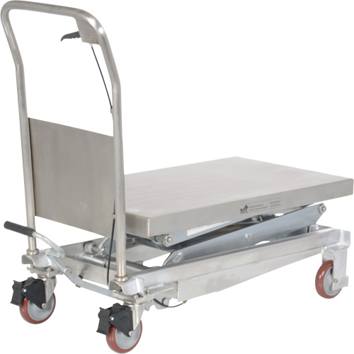 Manual Hydraulic Scissor Lift Table, 35-1/2" L x 20" W, Partial Stainless Steel, 800 lbs. Capacity Nassau Supply