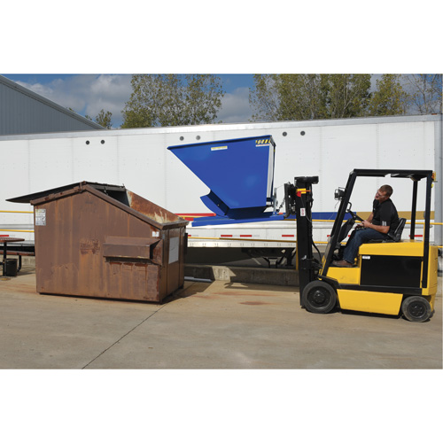 Self-Dumping Hopper, Steel, 3/4 cu.yd., Blue Nassau Supply