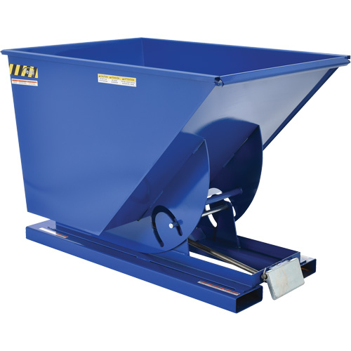 Self-Dumping Hopper, Steel, 1 cu.yd., Blue Nassau Supply