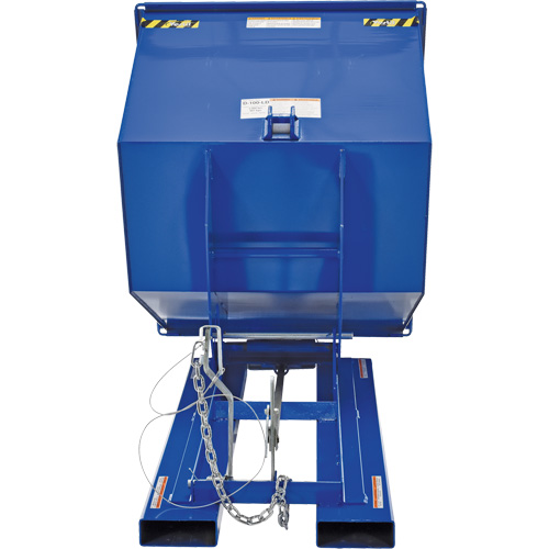 Self-Dumping Hopper, Steel, 1 cu.yd., Blue Nassau Supply