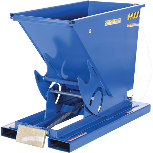 Self-Dumping Hopper, Steel, 1/3 cu.yd., Blue Nassau Supply