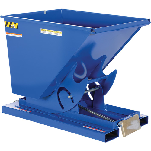 Self-Dumping Hopper, Steel, 1/2 cu.yd., Blue Nassau Supply