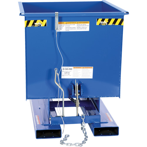 Self-Dumping Hopper, Steel, 1/2 cu.yd., Blue Nassau Supply