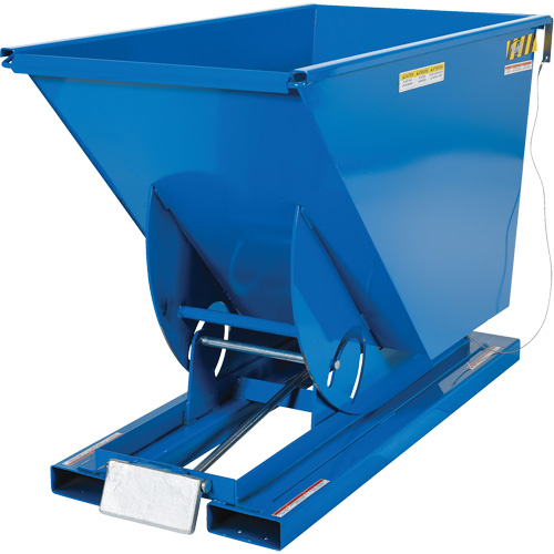 Self-Dumping Hopper, Steel, 3/4 cu.yd., Blue Nassau Supply