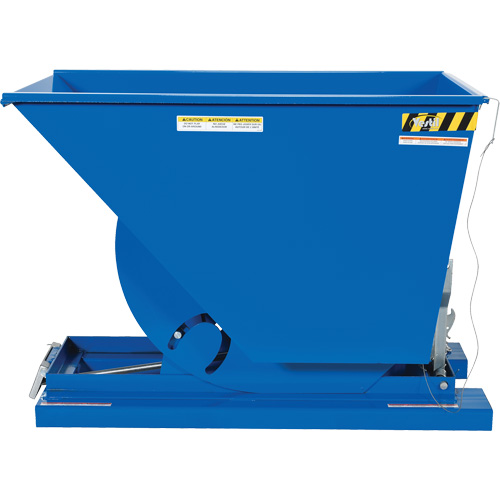 Self-Dumping Hopper, Steel, 3/4 cu.yd., Blue Nassau Supply