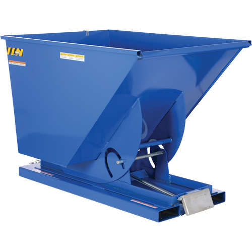 Conteneur autobasculeur, Acier, 1-1/2 vg³, Bleu Nassau Supply