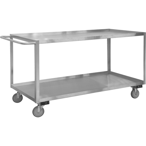 Industrial Grade Shelf Cart, 2 Tiers, 18-1/8" W x 42" H x 35" D, 1200 lbs. Capacity Nassau Supply