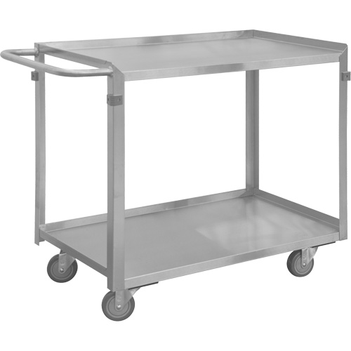 Industrial Grade Shelf Cart, 2 Tiers, 22-1/2" W x 34" H x 54-7/16" D, 600 lbs. Capacity Nassau Supply