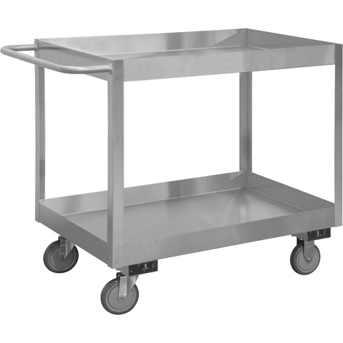 Industrial Grade Shelf Cart, 2 Tiers, 24-1/8" W x 35" H x 42" D, 1200 lbs. Capacity Nassau Supply