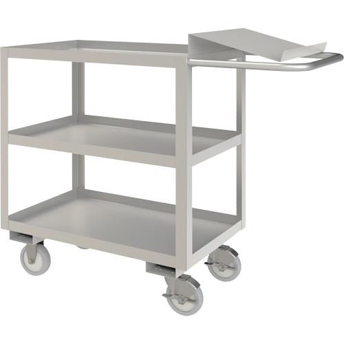 Industrial Grade Order Picking Cart, 39" H x 18-1/8" W x 45" D, 3 Shelves, 1200 lbs. Capacity Nassau Supply