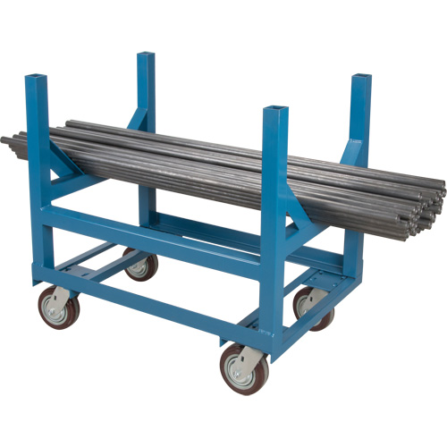 Chariot &agrave; berceaux pour tuyaux et barres, 36" lo x 24" la x 34" h, Capacit&eacute; de 2500 lb, Roue Polyur&eacute;thane Nassau Supply