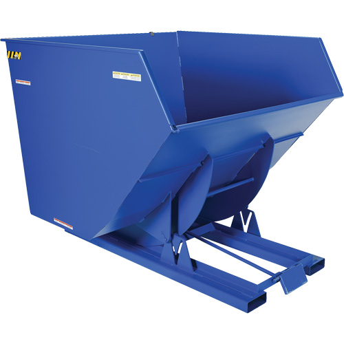Self-Dumping Hopper, Steel, 4 cu.yd., Blue Nassau Supply